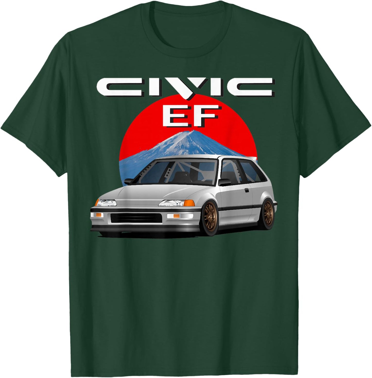 ef civic Japanese car , Small, Black T-Shirt - T-Shirt | Forest