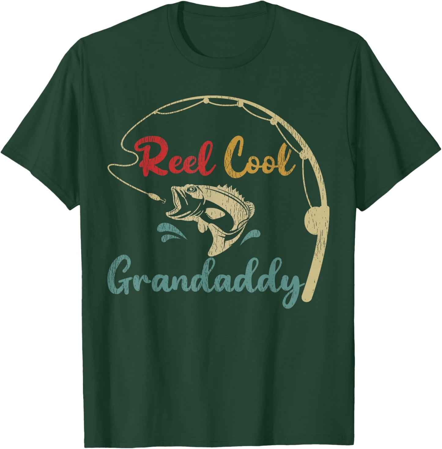 Fisherman Grandaddy Funny Reel Cool Grandaddy Fishing T-Shirt - T-Shirt | Forest