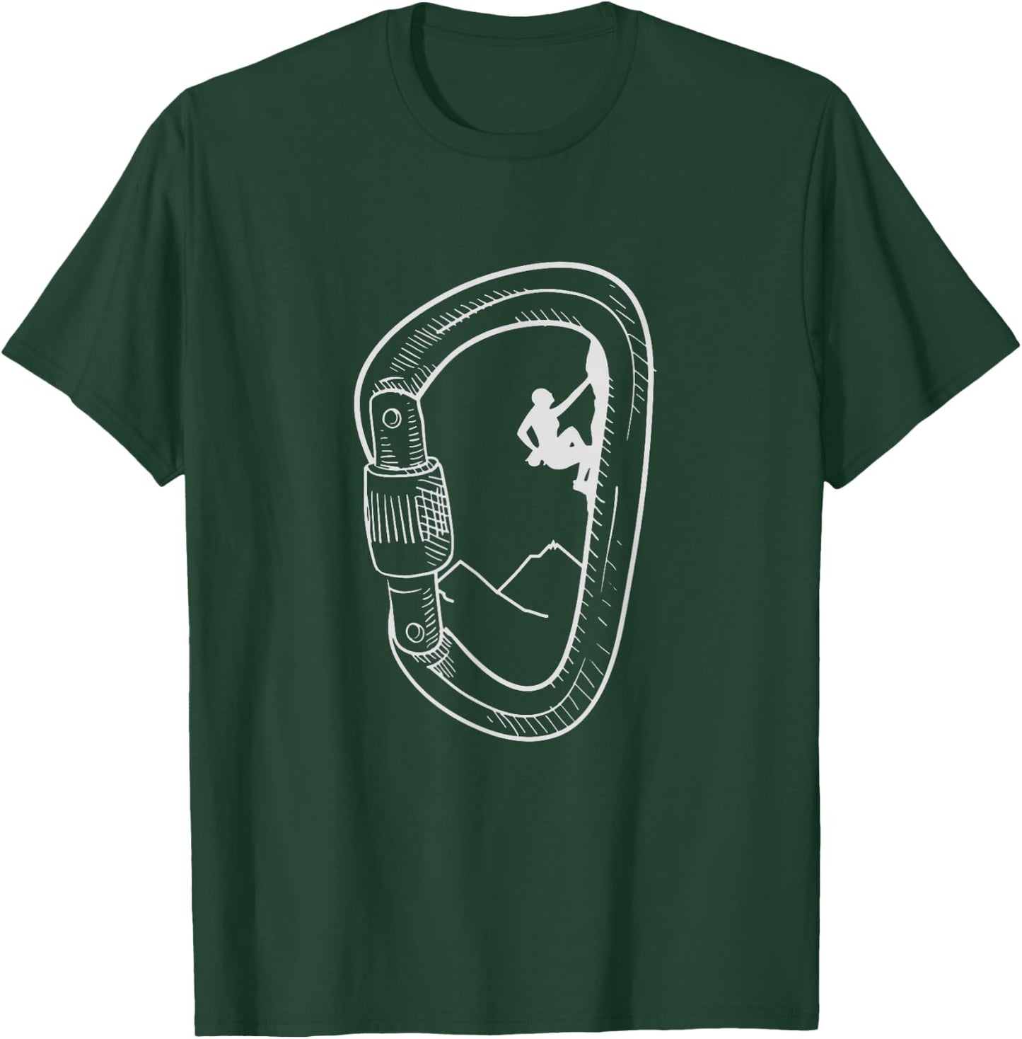 Rock Climbing Shirt Carabiner Mountain Climber Gift T-Shirt - T-Shirt | Forest