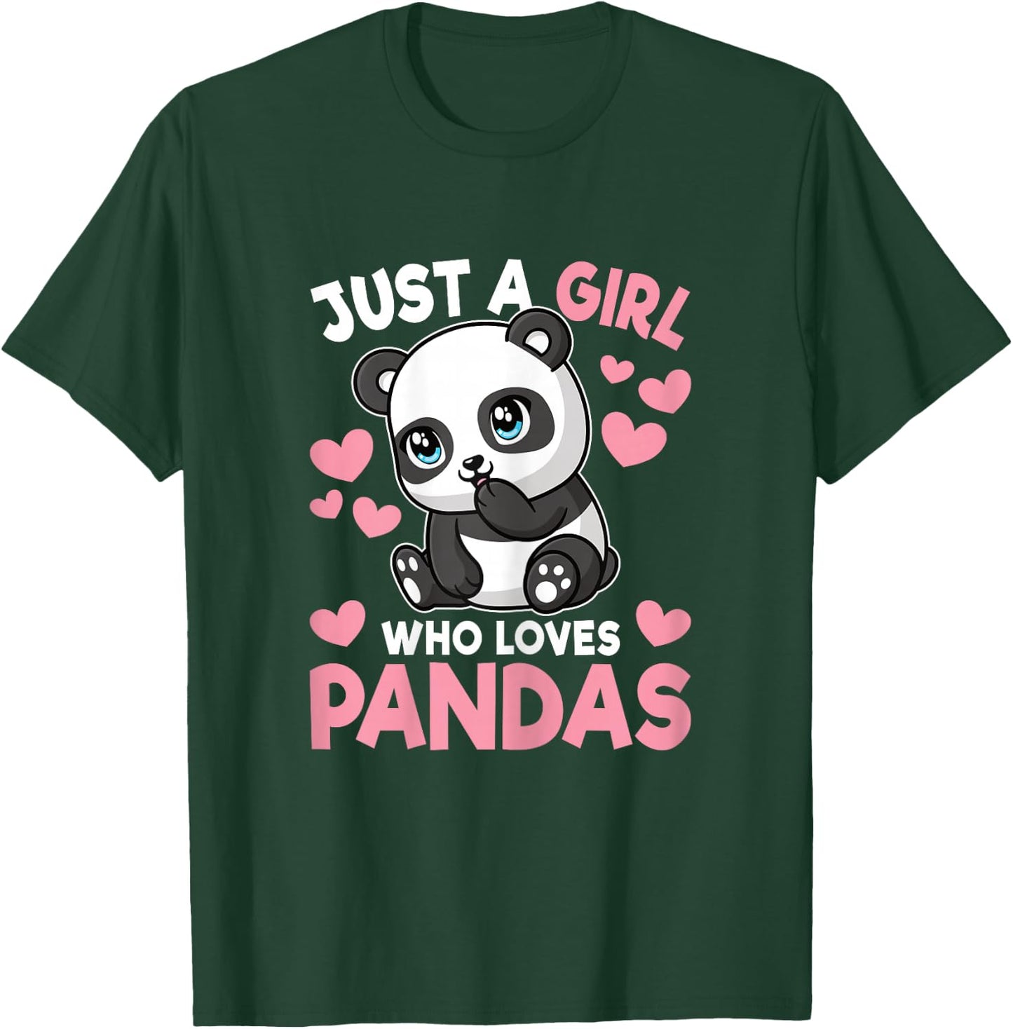 Just A Girl Who Loves Pandas Cute Panda Girls Kids Toddlers T-Shirt - T-Shirt | Forest