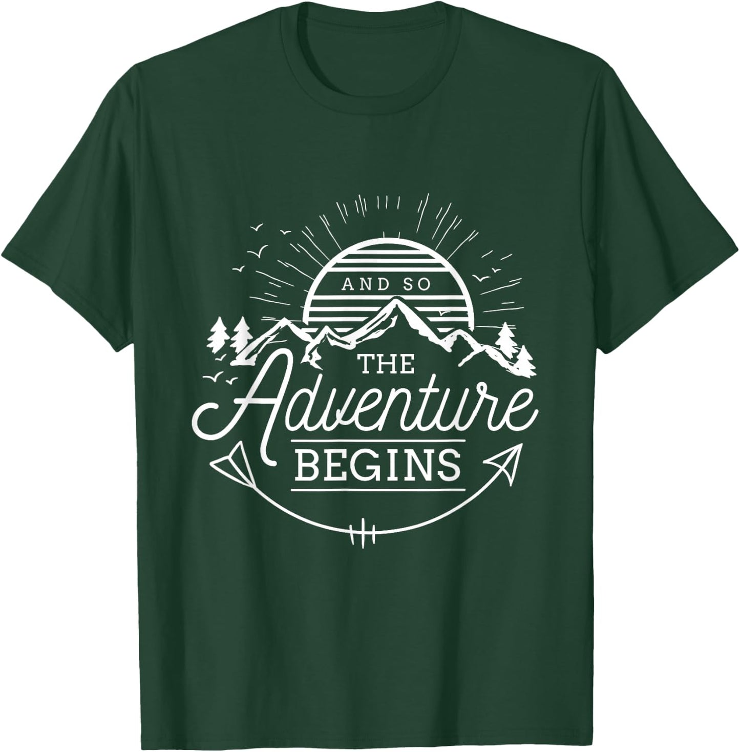 and So The Adventure Begins Adventure Camping T-Shirt - T-Shirt | Forest