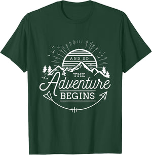 and So The Adventure Begins Adventure Camping T-Shirt - T-Shirt | Forest