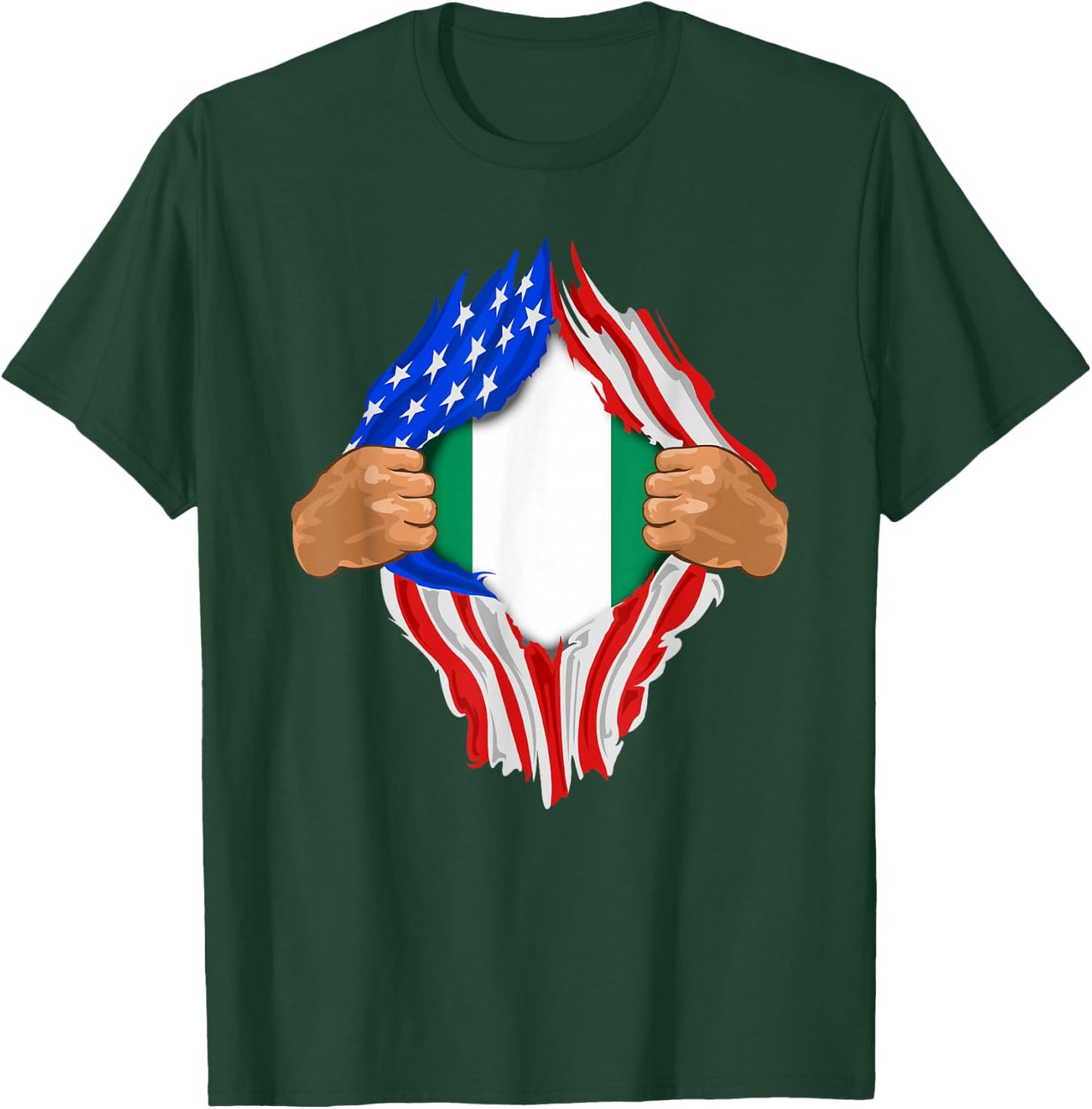 Nigerian Blood Inside Me | Nigeria Flag Gift T-Shirt - T-Shirt | Forest