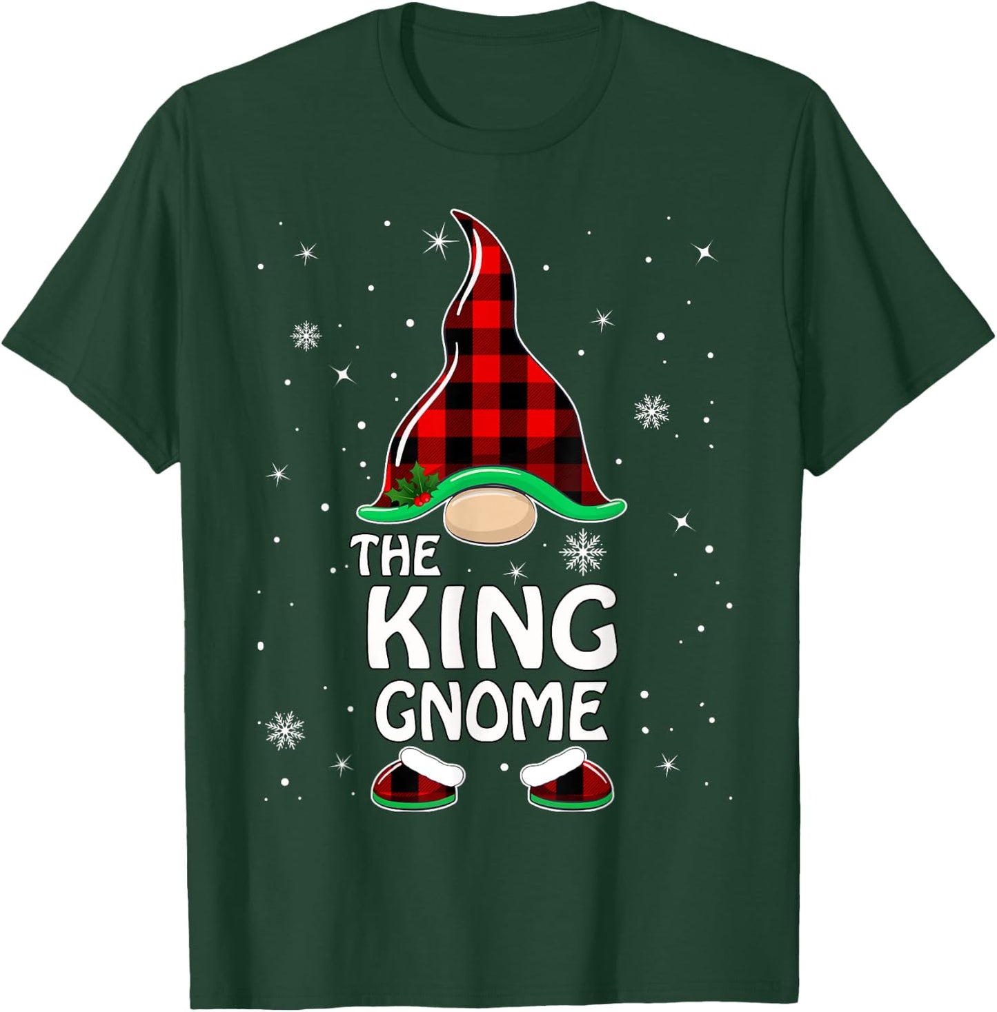 King Gnome Buffalo Plaid Matching Family Christmas Pajama T-Shirt - T-Shirt | Forest