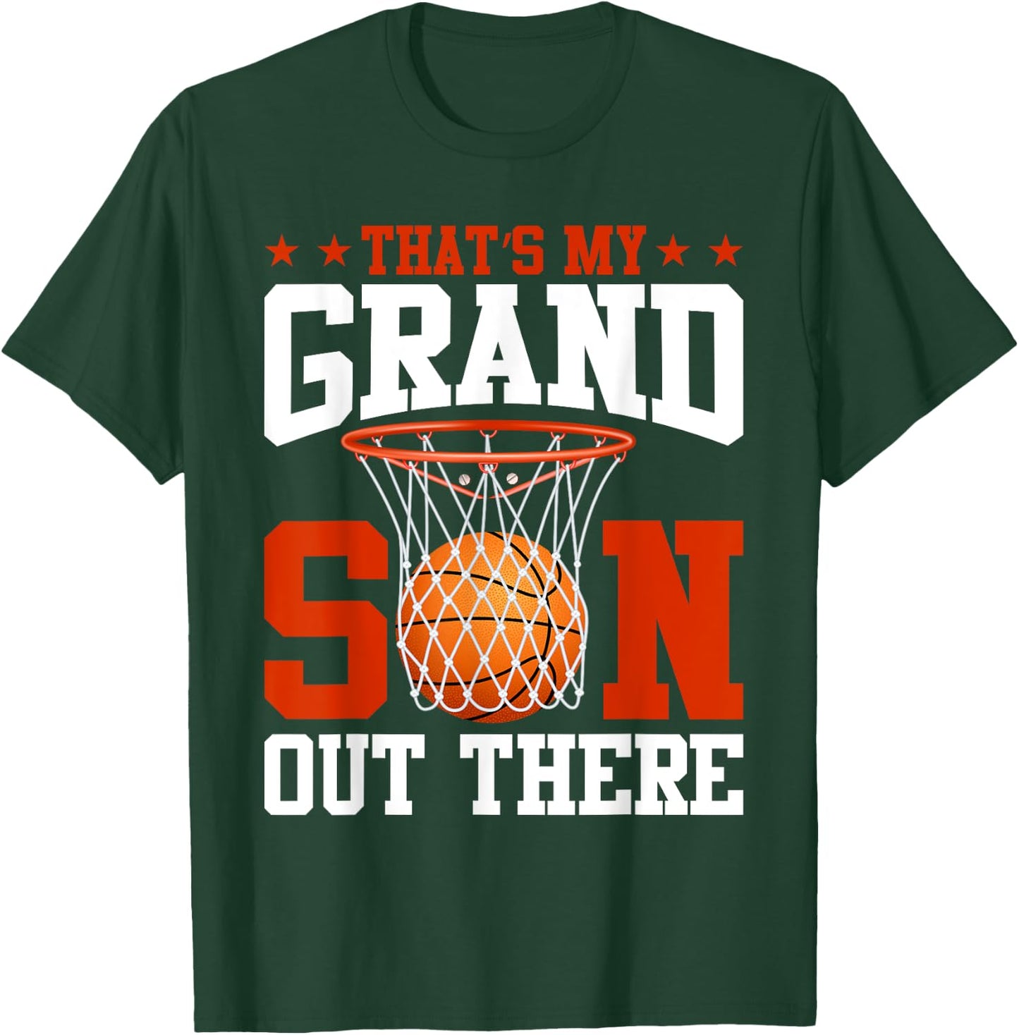 That's My Grandson Out There Basketball Grandma Grandpa T-Shirt - T-Shirt | Forest