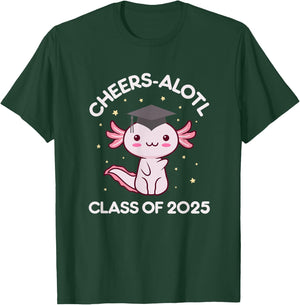 Class Of 2025 Kawaii Axolotl Graduating Funny Graduation Cap T-Shirt - T-Shirt | Forest