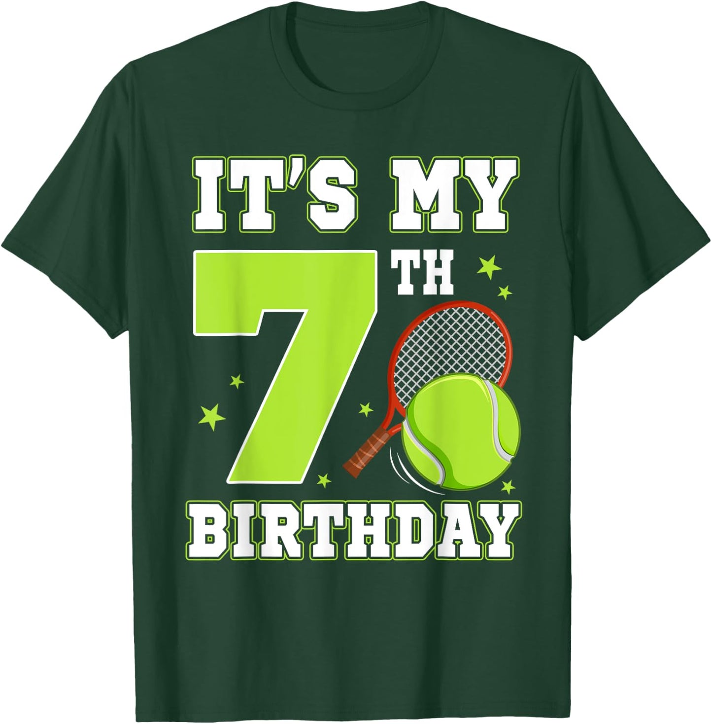 It's My 7th Birthday Tennis Themed 7 Year Old Party Kids T-Shirt - T-Shirt | Forest
