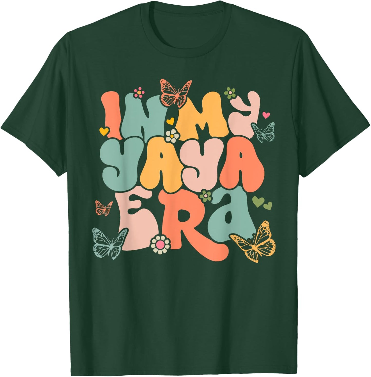 Retro Groovy In My Yaya Era Mother's Day T-Shirt - T-Shirt | Forest