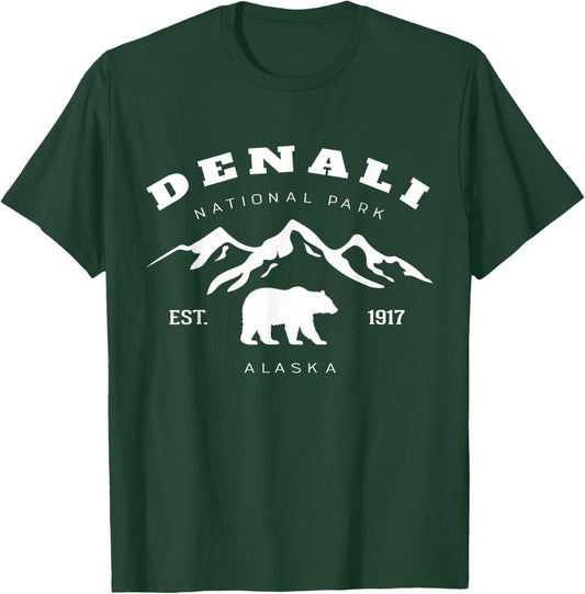 Retro Vintage Denali National Park for kids Hiking Camping T-Shirt - T-Shirt | Forest