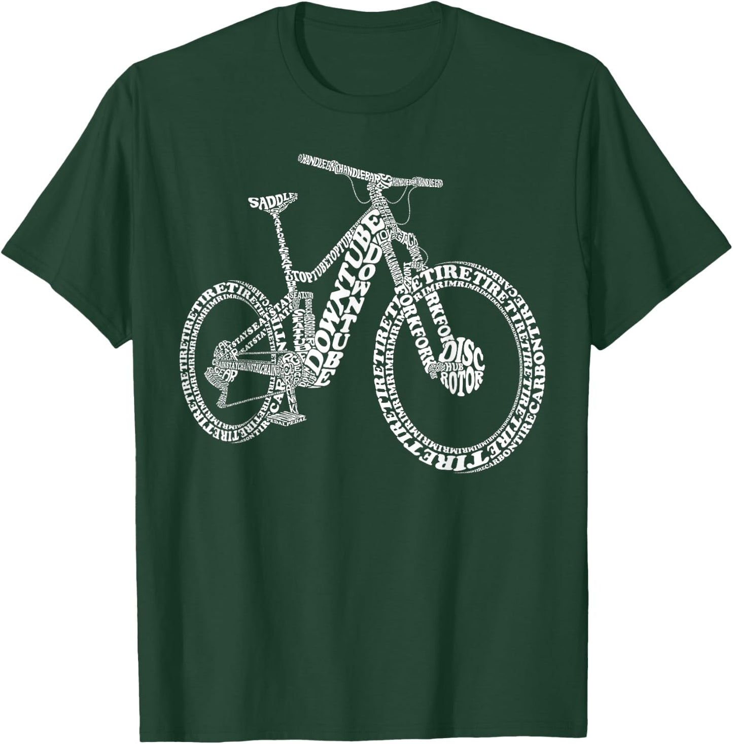 Bicycle Anatomy Biker Funny MTB Parts Mountain Bike Lover T-Shirt - T-Shirt | Forest