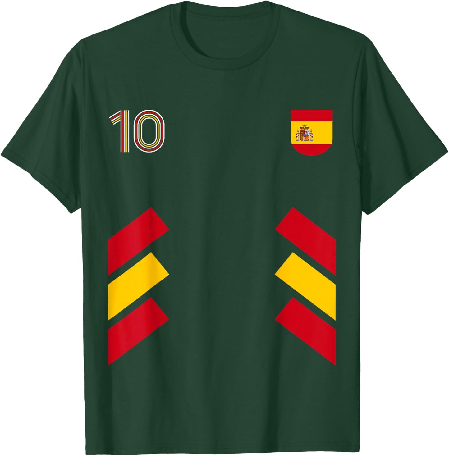 Retro10 Spain Football Spain Soccer Spain Flag T-Shirt - T-Shirt | Forest