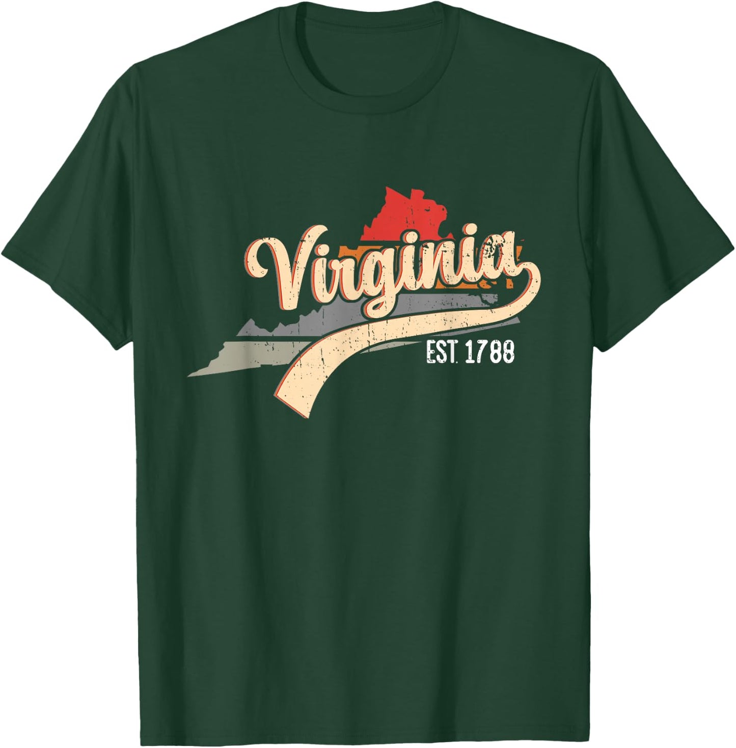 Virginia Home State VA Sunburst Vintage Retro Design T-Shirt - T-Shirt | Forest