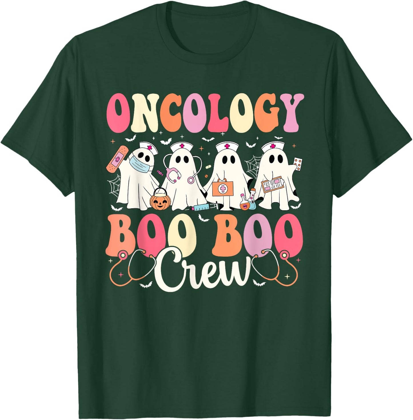 Oncology Nurse Boo Boo Crew Ghost Nurse Halloween Costume T-Shirt - T-Shirt | Forest