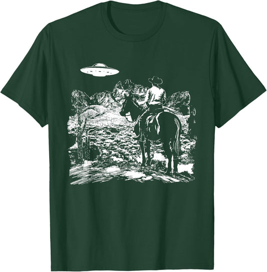 UFO Howdy Alien Cowboy Halloween Costume Ufo Western T-Shirt - T-Shirt | Forest