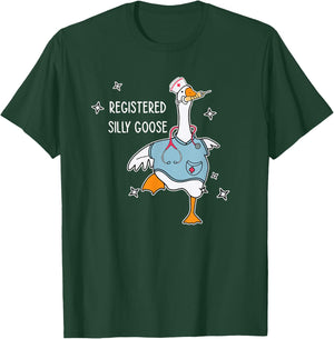 Nurse Registered Silly Goose Nursing School Black X-Small -Adults Short Sleeve T-Shirt - T-Shirt | Forest