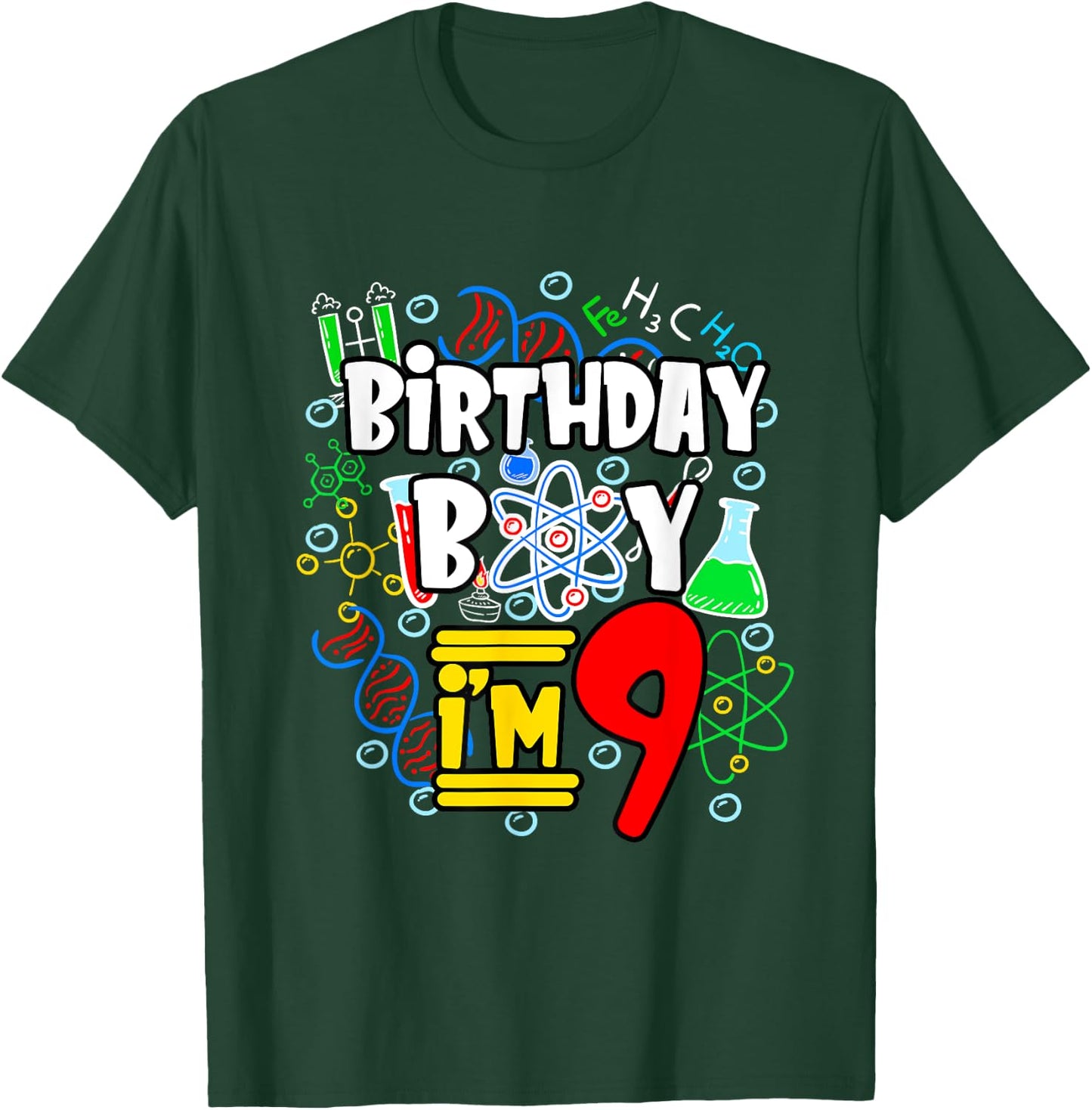Kids Birthday Boy I'm 9 Years Old Gifts Toddler 9th Birthday T-Shirt - T-Shirt | Forest