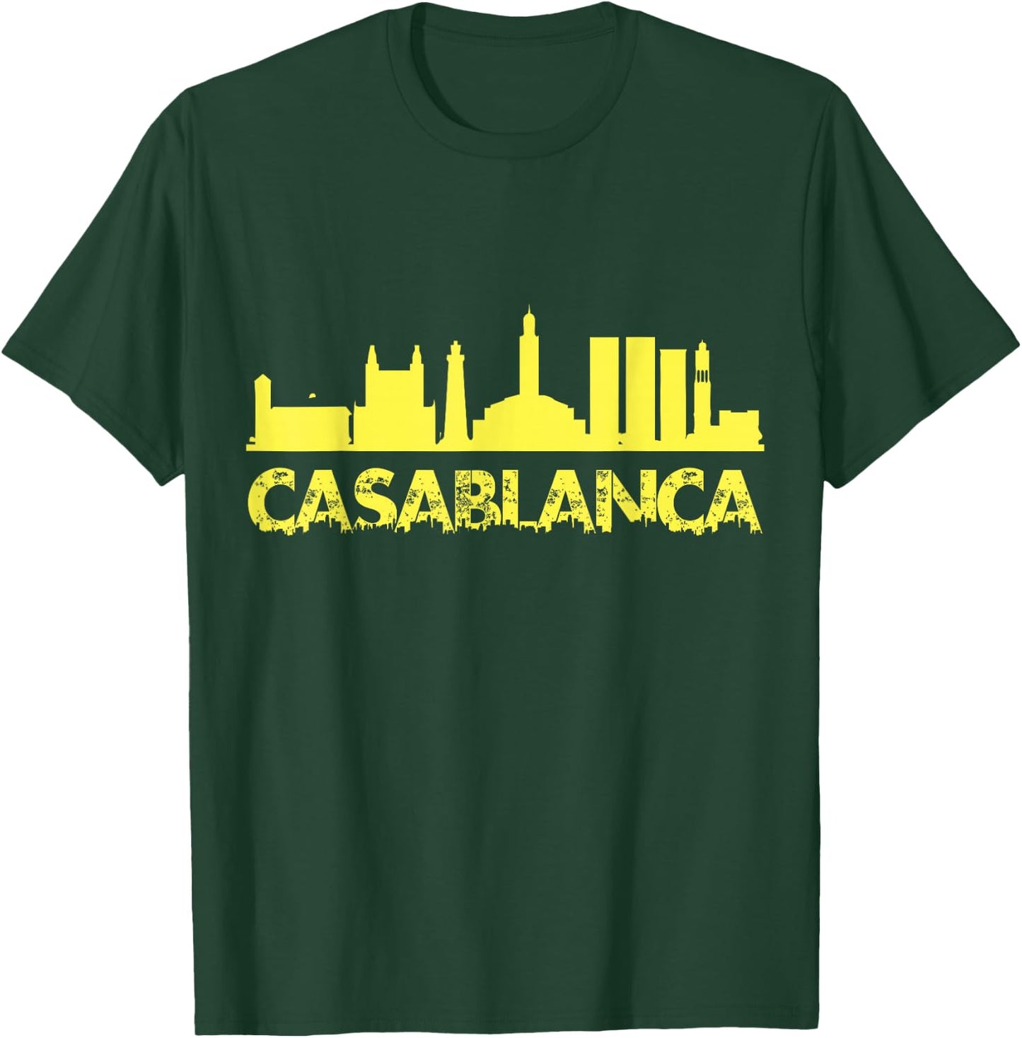 Casablanca Skyline Port City Atlantic Coast Morocco T-Shirt - T-Shirt | Forest