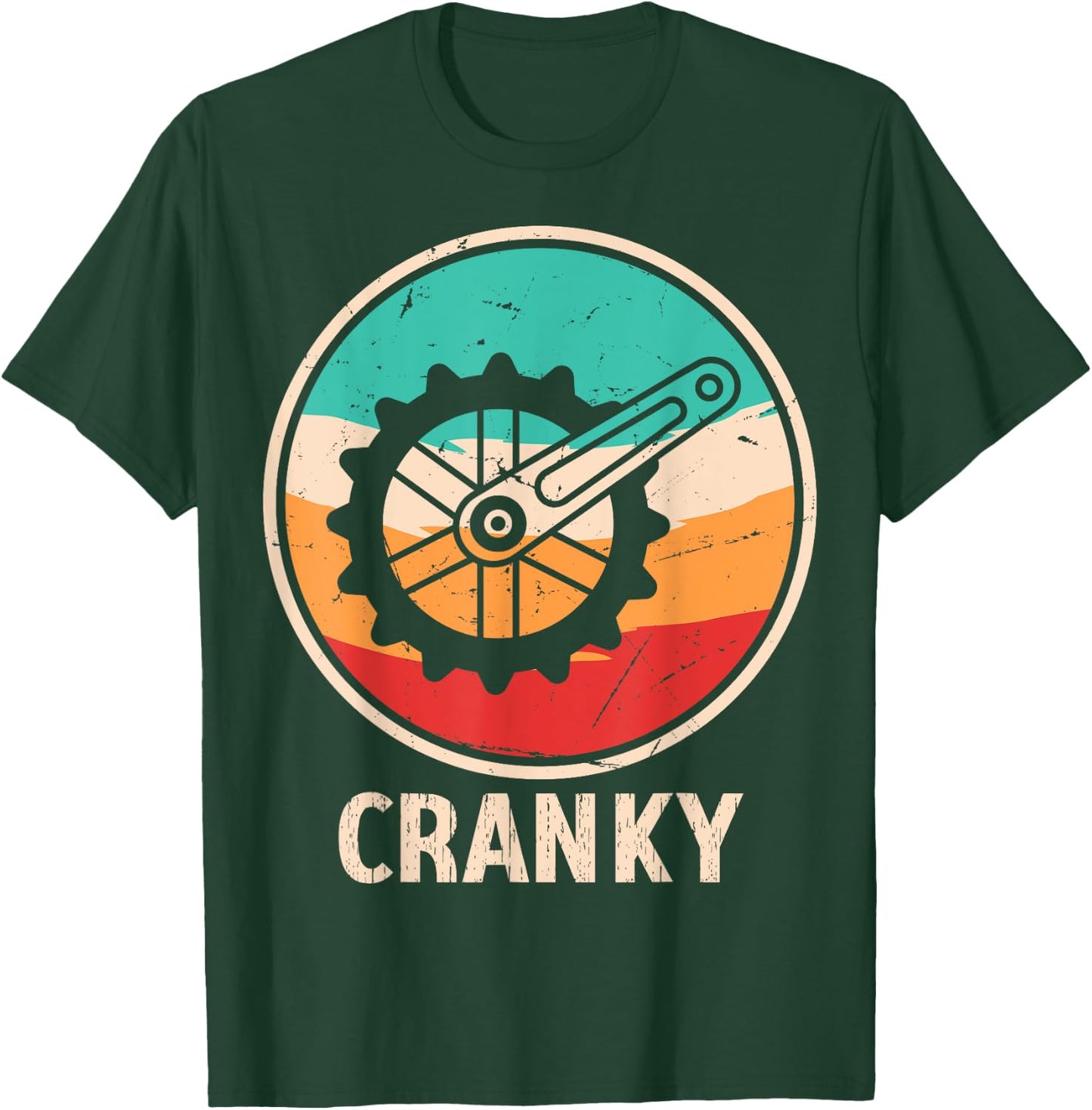 Funny Cyclist Cycling Bicycle Lover Cranky Vintage Retro T-Shirt - T-Shirt | Forest