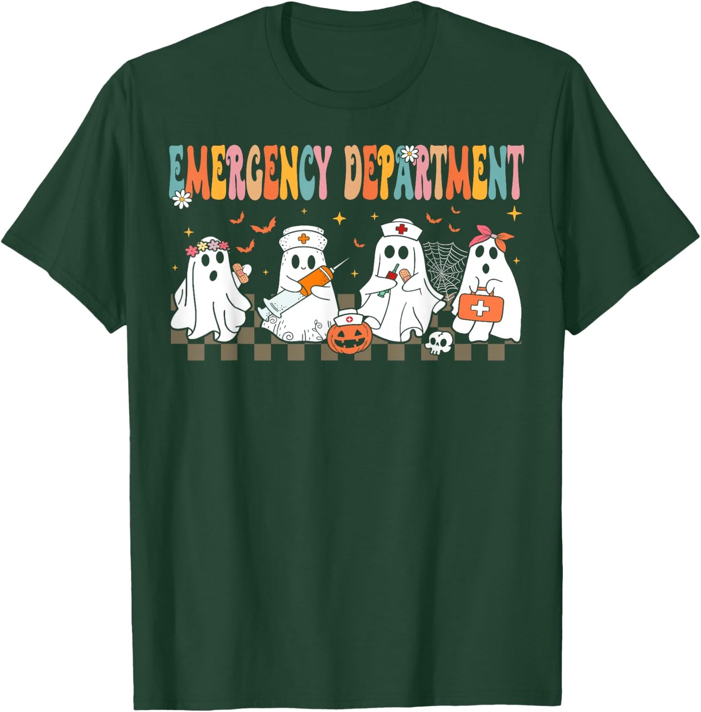 Cute Emergency Department Funny ER Nurse Halloween T-Shirt - T-Shirt | Forest