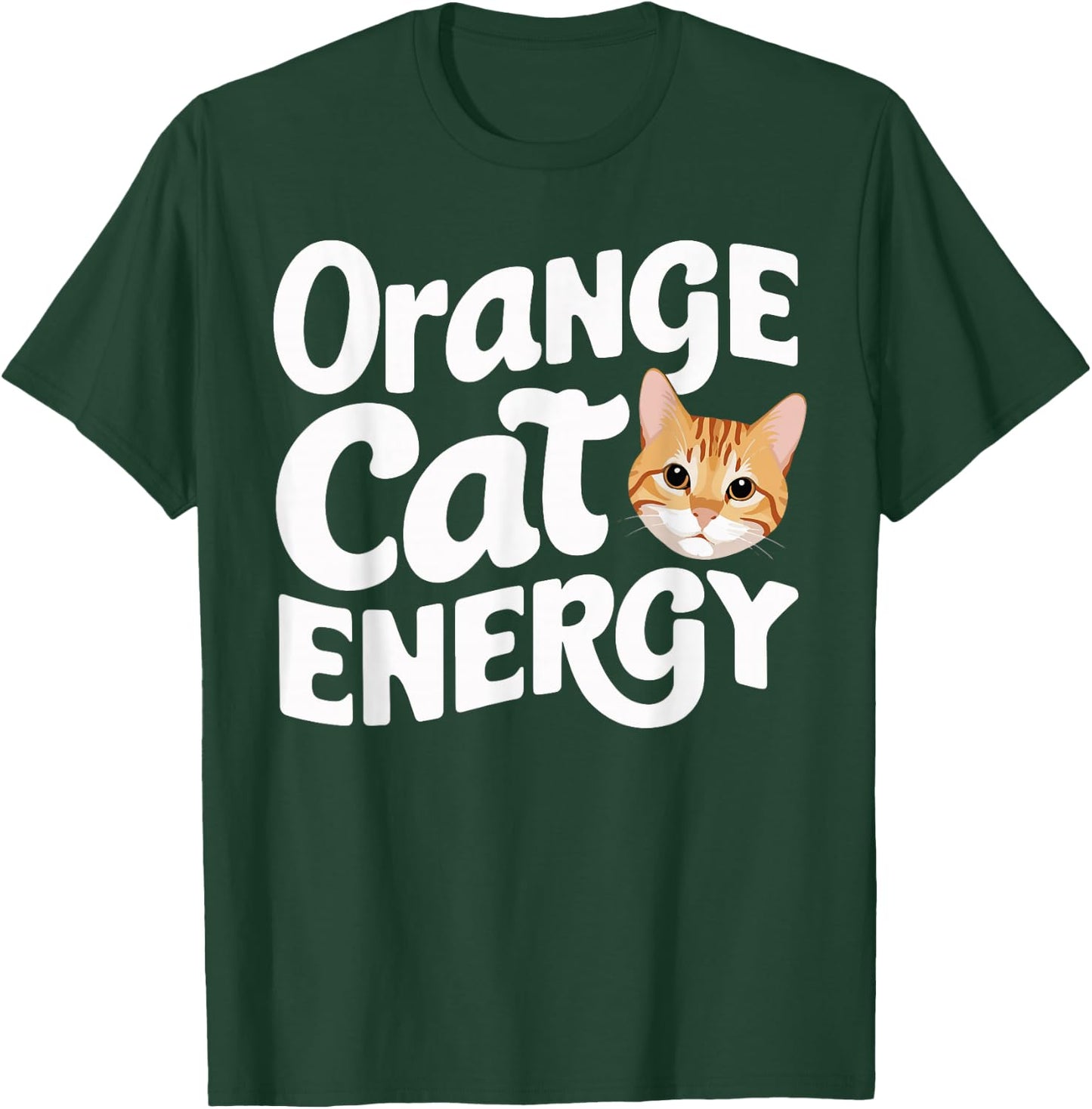 Animal Energy Feline Orange Cat Pet Owner -Adult Orange Cat Energy T-Shirt - T-Shirt | Forest