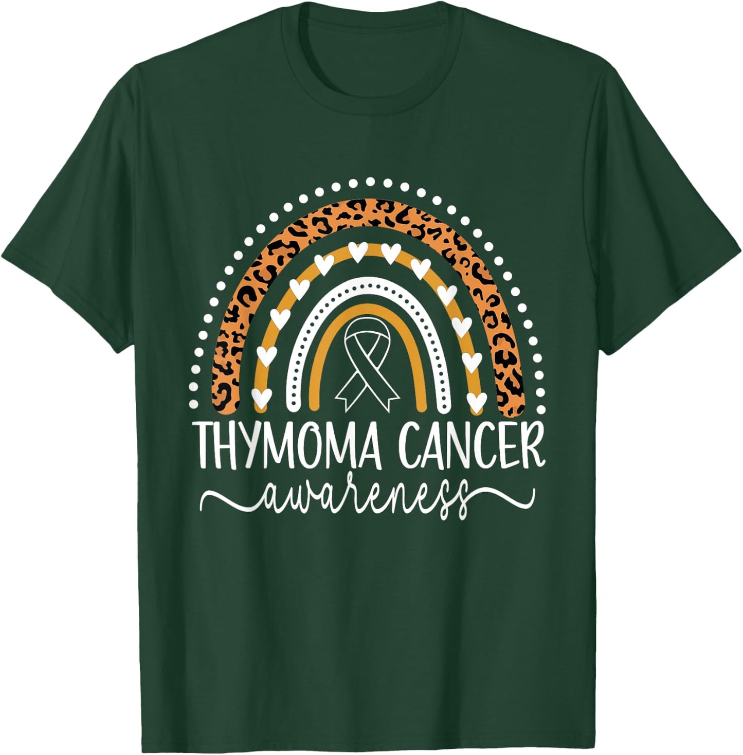 Wear Purple Thymoma Cancer Awareness Leopard Rainbow T-Shirt - T-Shirt | Forest