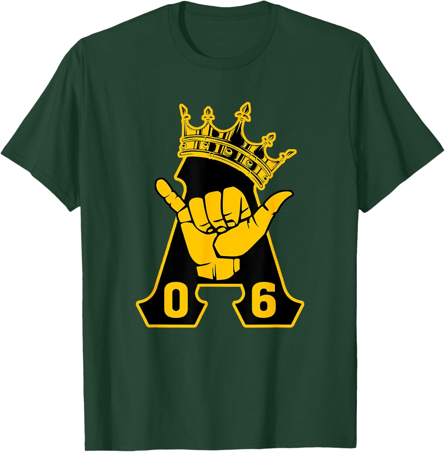 Alpha African 1906 Fraternity Hand Sign Crown T-Shirt - T-Shirt | Forest