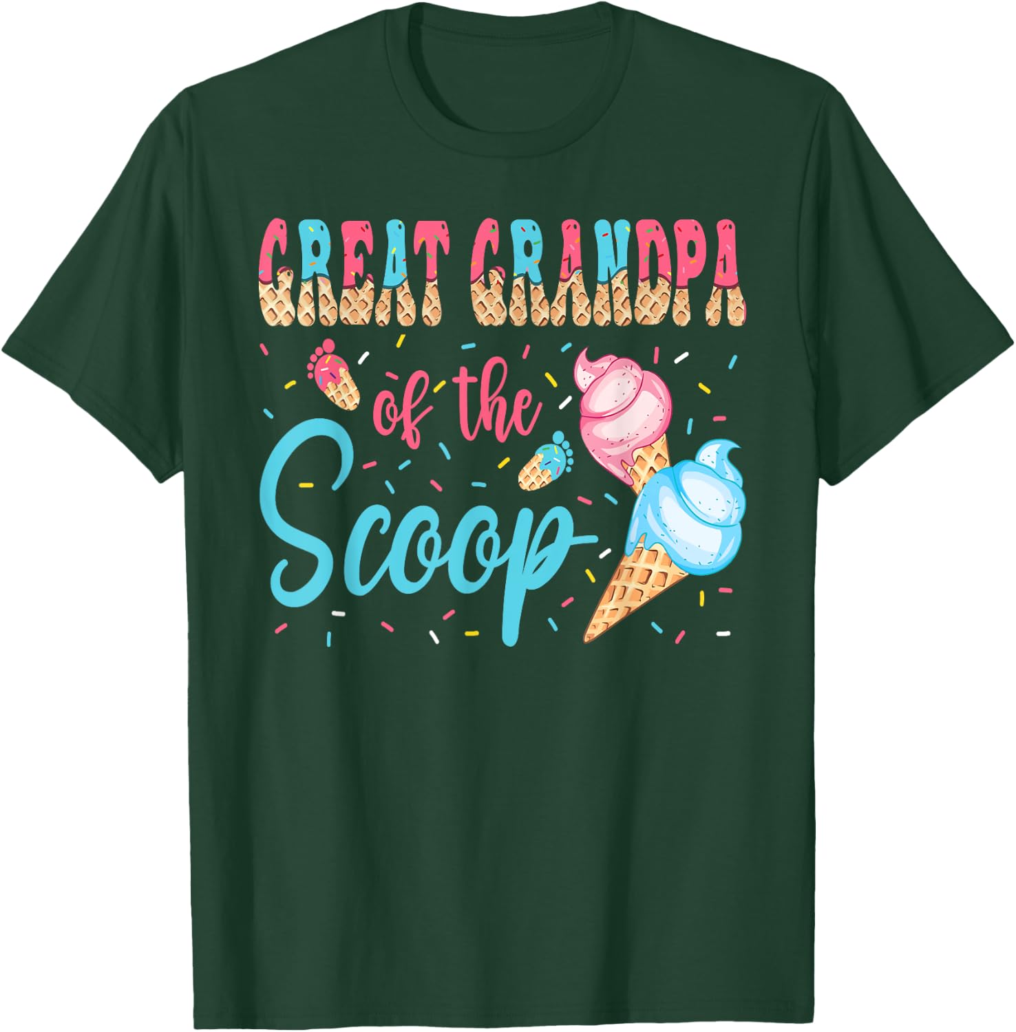 Great Grandpa Of The Scoop Ice Cream Baby Shower T-Shirt - T-Shirt | Forest