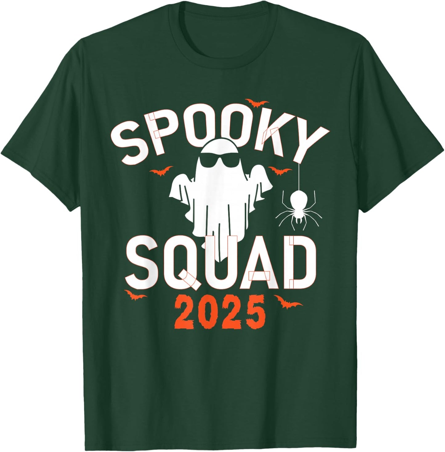 Spooky Squad 2025 Scary Halloween Bat Boo T-Shirt - T-Shirt | Forest