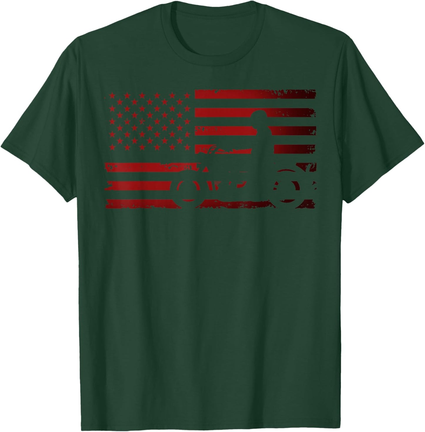 American Flag Motorcycle Biker Chopper T-Shirt - T-Shirt | Forest