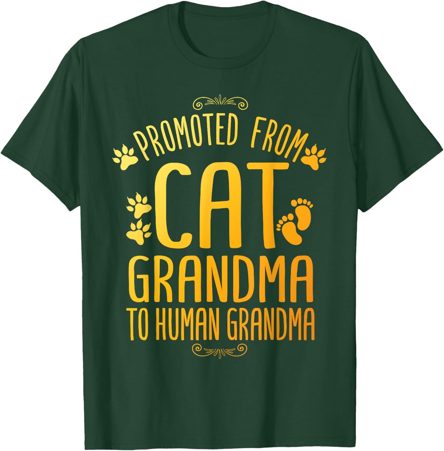 Cool Promoted To Grandma For Mom New Grandmother Cat Grandma Men Women Kids T-Shirt - T-Shirt | Forest