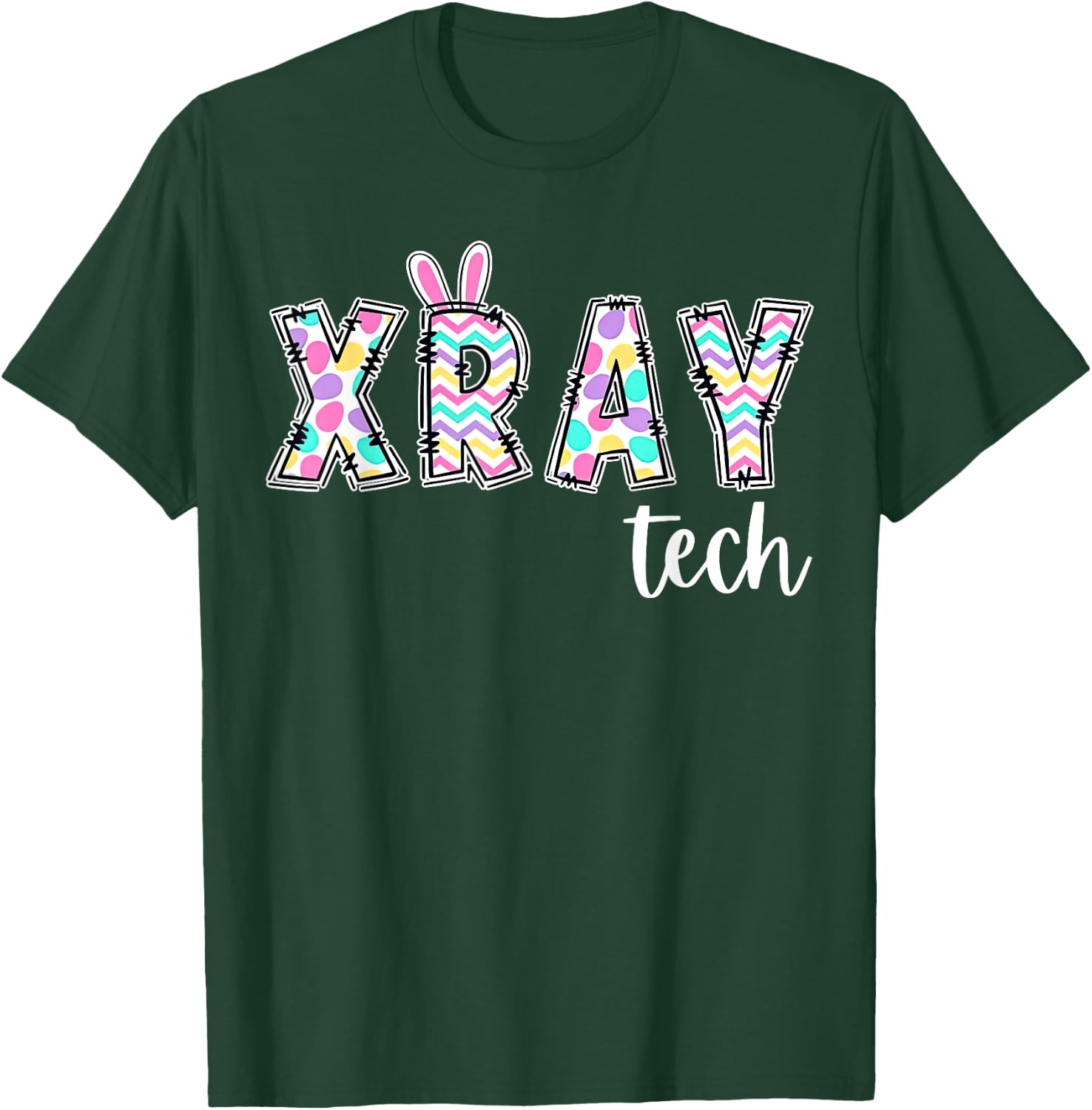 Retro Xray Tech Bunny Easter Radiologic Technologist T-Shirt - T-Shirt | Forest