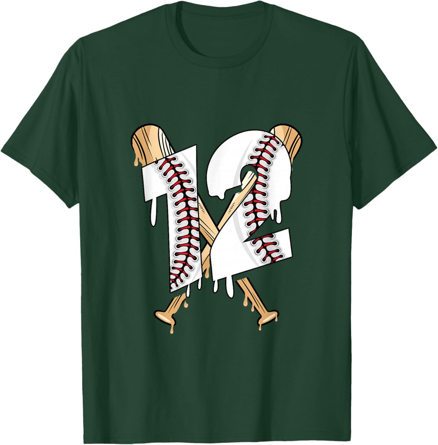 12th Birthday Baseball T-Shirt - T-Shirt | Forest