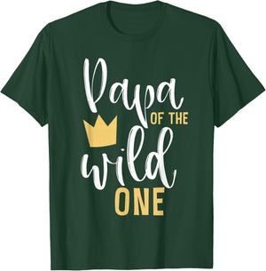 Papa of the Wild One 1st Birthday First Thing Matching Dad T-Shirt - T-Shirt | Forest