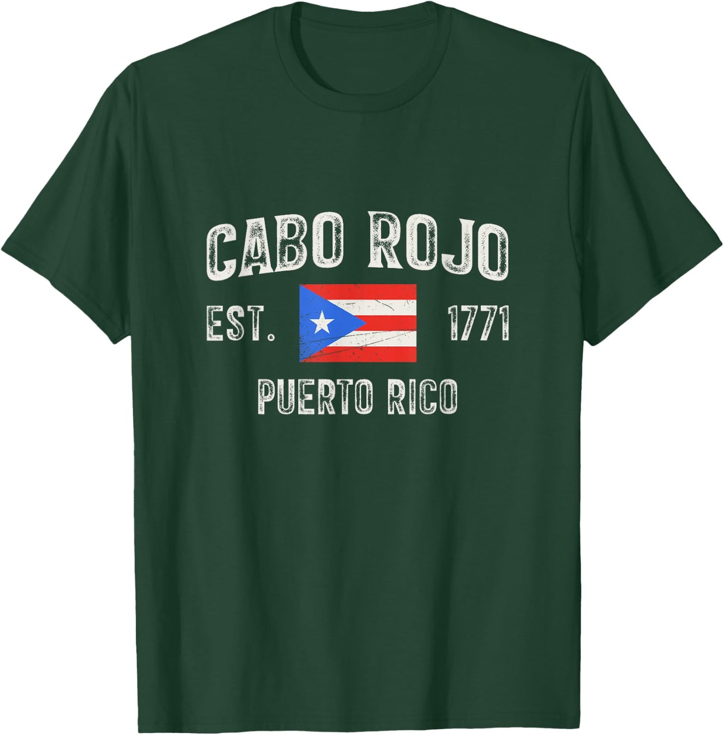 Cabo Rojo Puerto Rico 1771, Puerto Rico Flag T-Shirt - T-Shirt | Forest