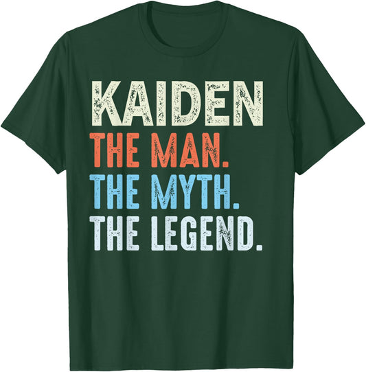 Kaiden The Legend Name Personalized Cute Idea Men Vintage T-Shirt - T-Shirt | Forest