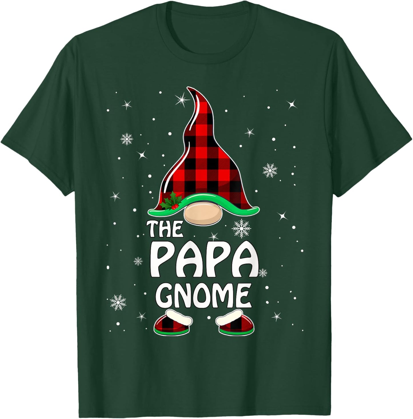 Papa Gnome Buffalo Plaid Matching Family Christmas Pajama T-Shirt - T-Shirt | Forest