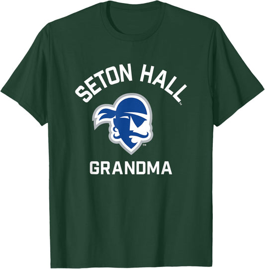 Seton Hall University SHU Pirates Arched Grandma T-Shirt - T-Shirt | Forest