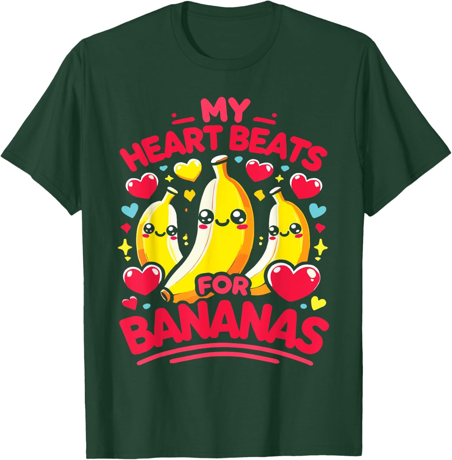 My Heart Beats For Bananas Banana Lover T-Shirt - T-Shirt | Forest