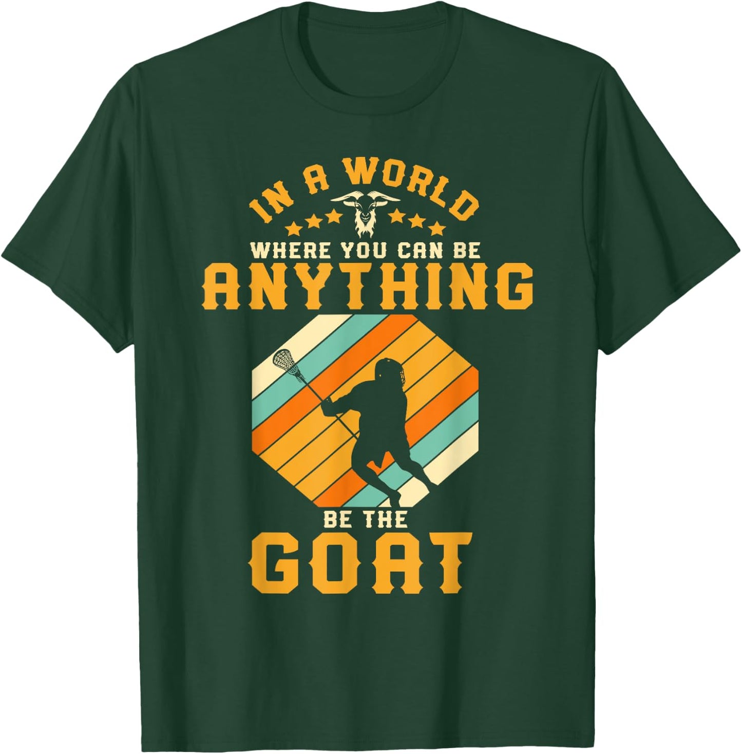 Vintage Lacrosse Retro Lax Rat Gift Lacrosse Player T-Shirt - T-Shirt | Forest