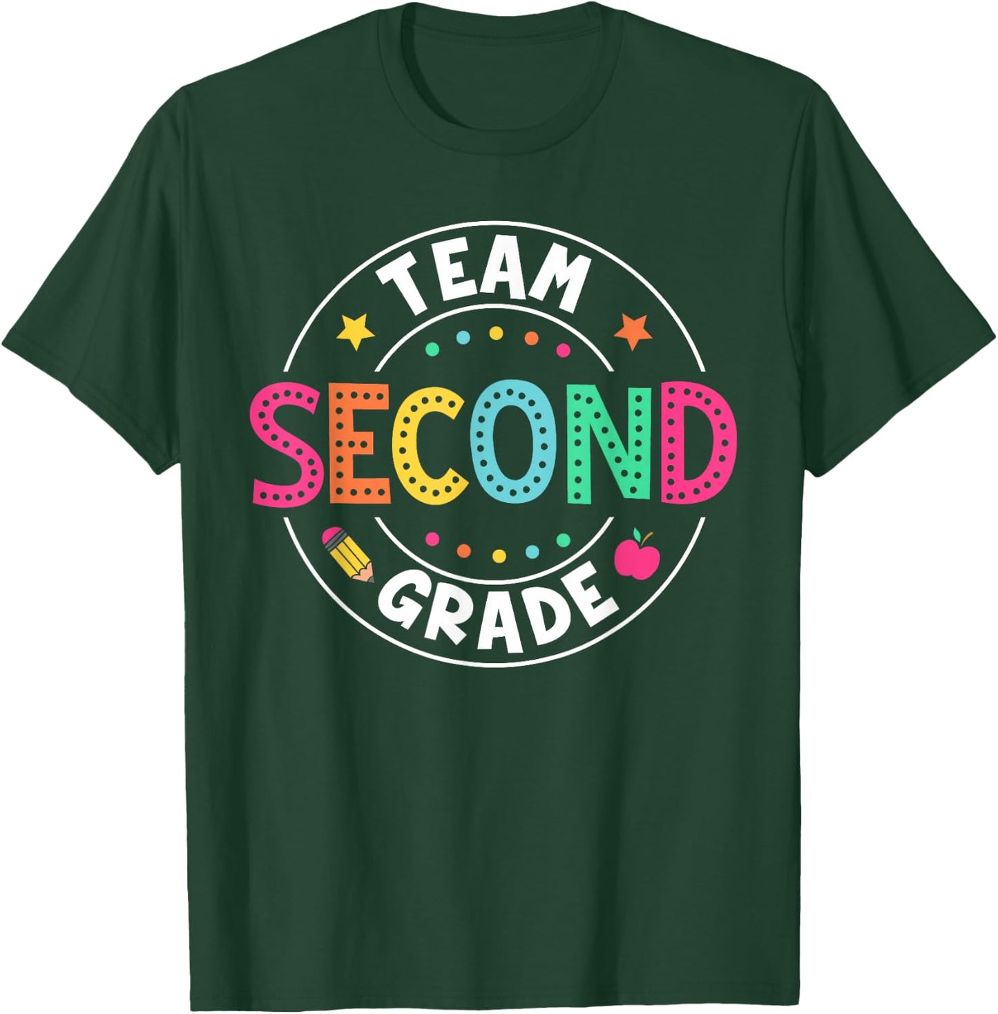 Team Second Grade Teacher Back To School 2nd Grade Squad T-Shirt - T-Shirt | Forest