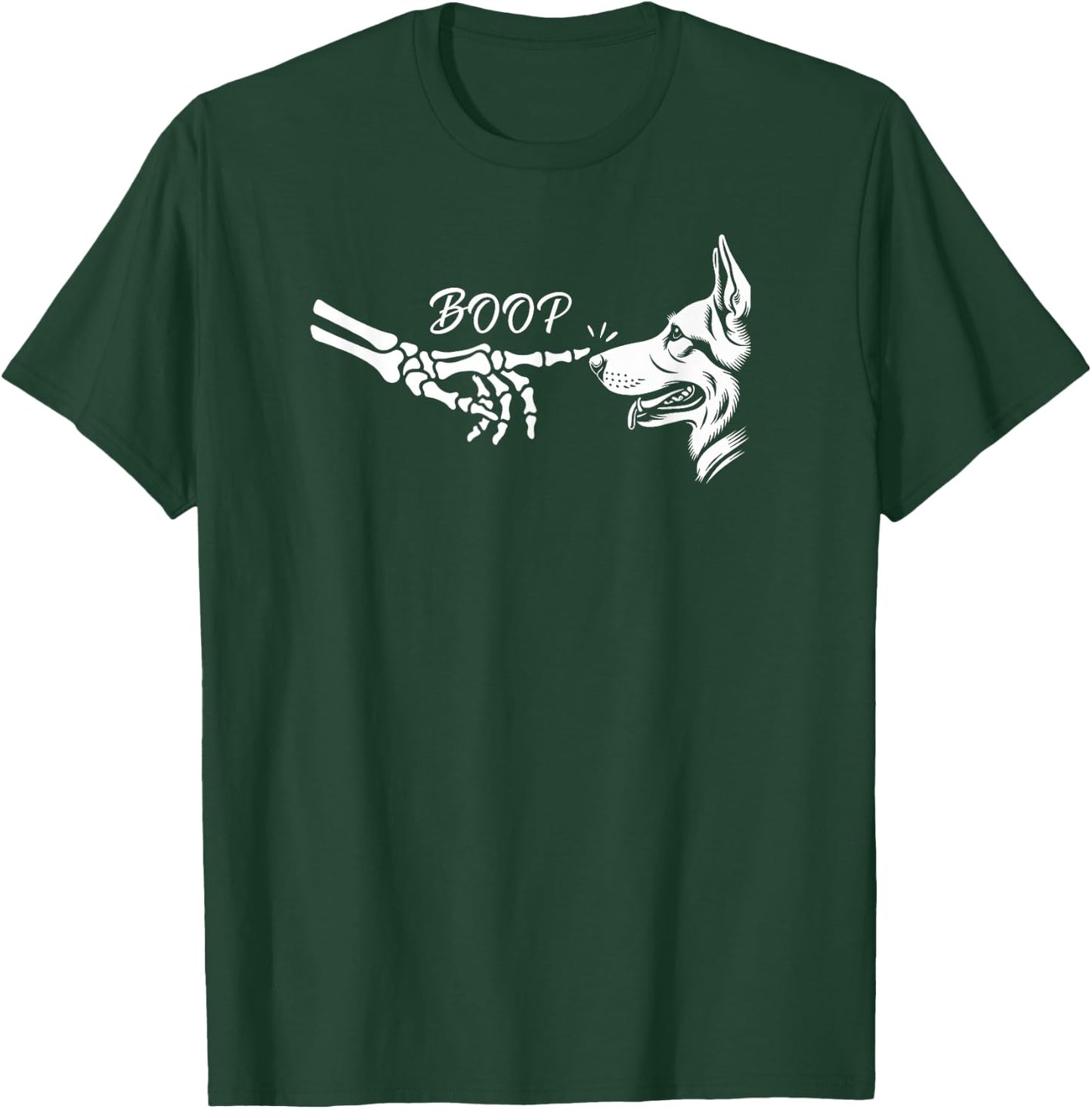 German Shepherd Skeleton Hand Boop Halloween Pet Women Girls T-Shirt - T-Shirt | Forest