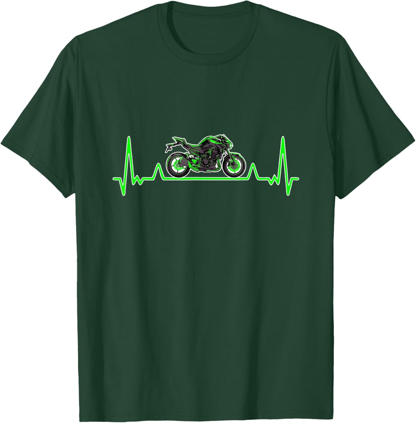 Z900 Motorcycle Heartbeat Pulse Motorcyclist Biker T-Shirt - T-Shirt | Forest