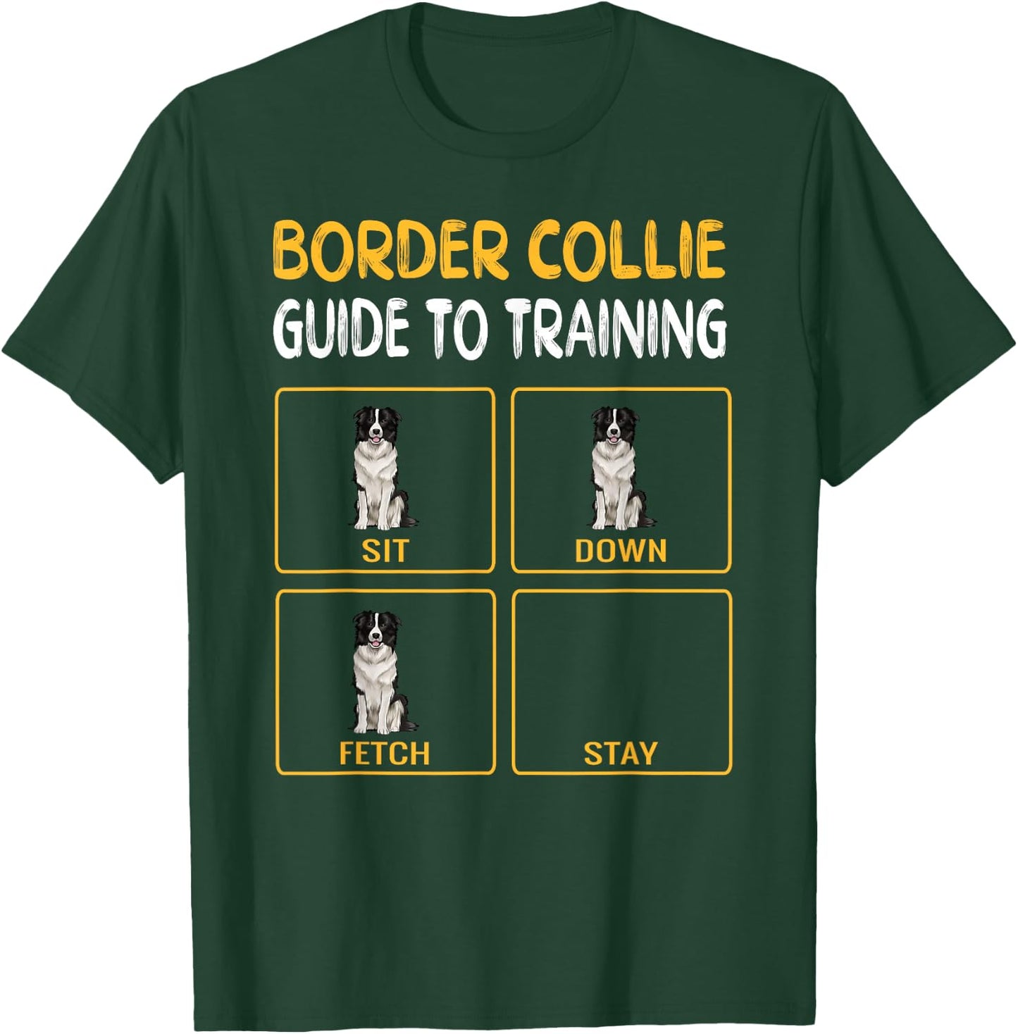 Funny Border Collie Guide to Training Dog Obedience Trainer T-Shirt - T-Shirt | Forest
