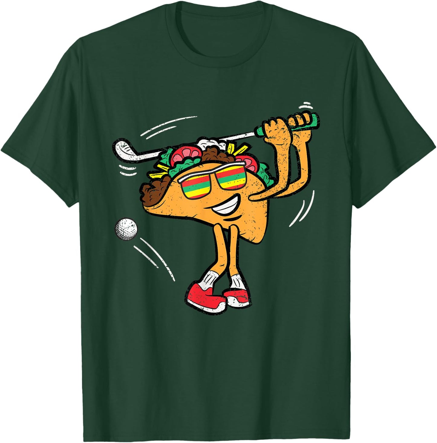 Taco Golf Player Cinco De Mayo Mexican Golfer Food Fiesta T-Shirt - T-Shirt | Forest