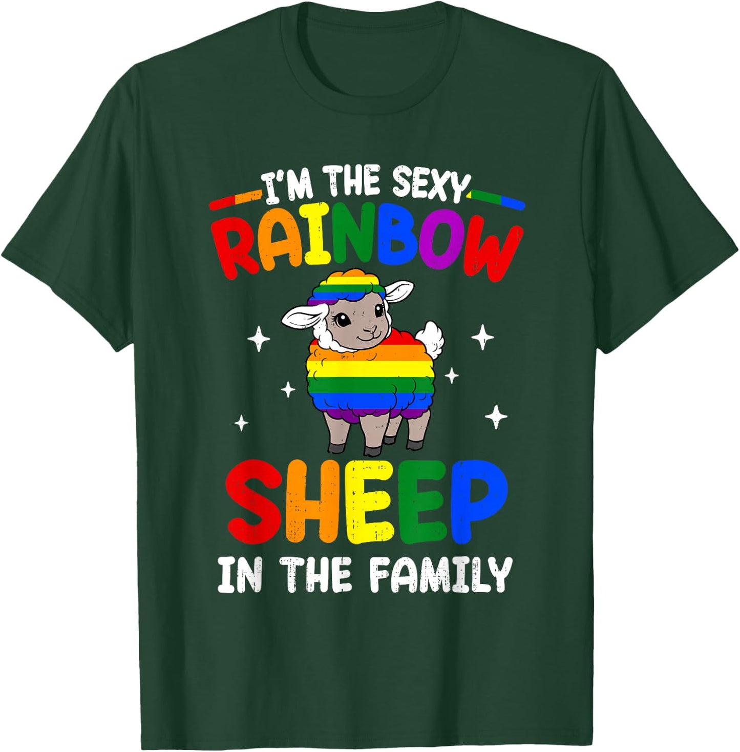 Rainbow Sheep in Family LGBT Gay Lesbian Pride Ally Women T-Shirt - T-Shirt | Forest