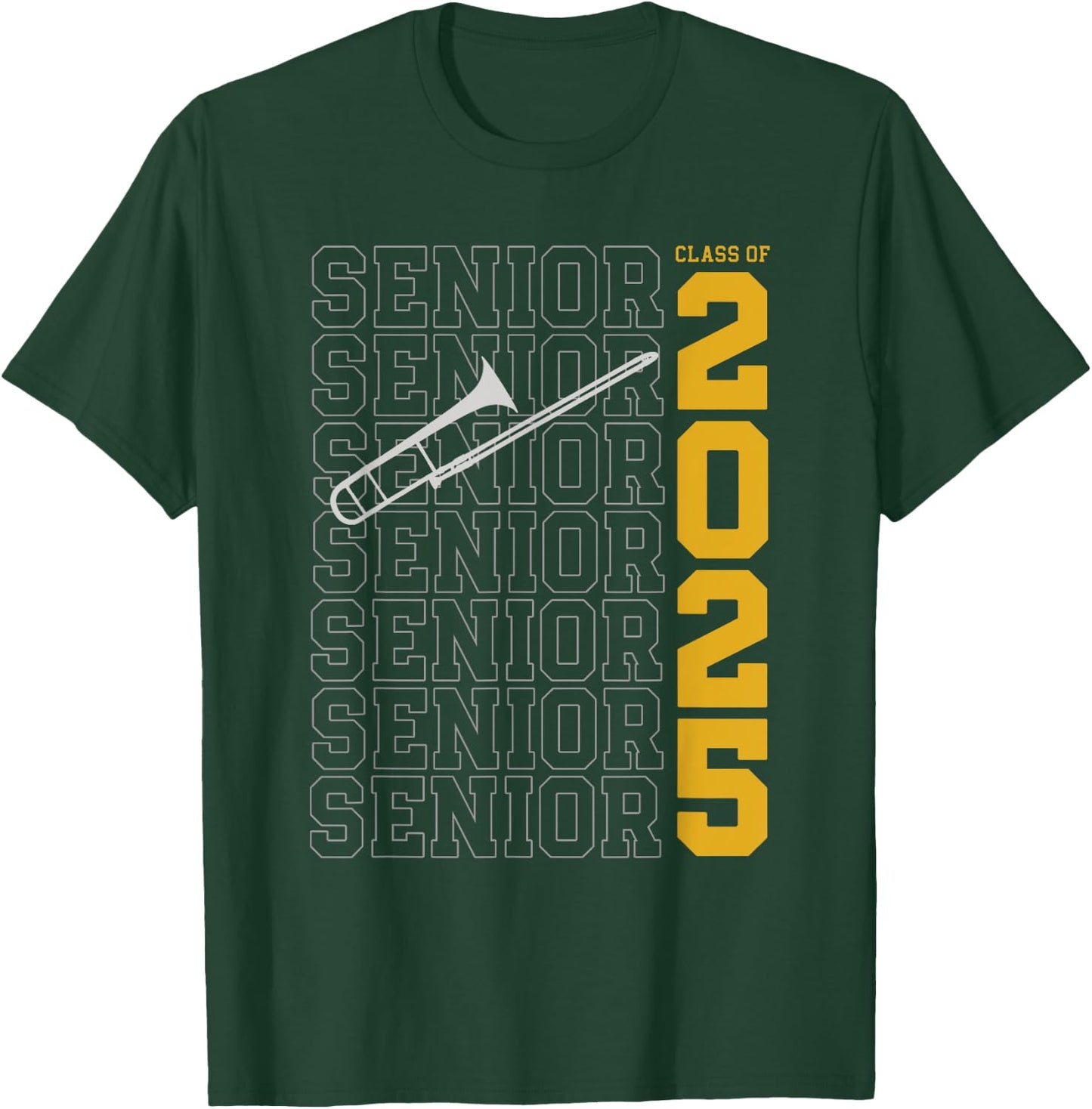 Class of 2025 Senior Trombone for Trombonist T-Shirt - T-Shirt | Forest