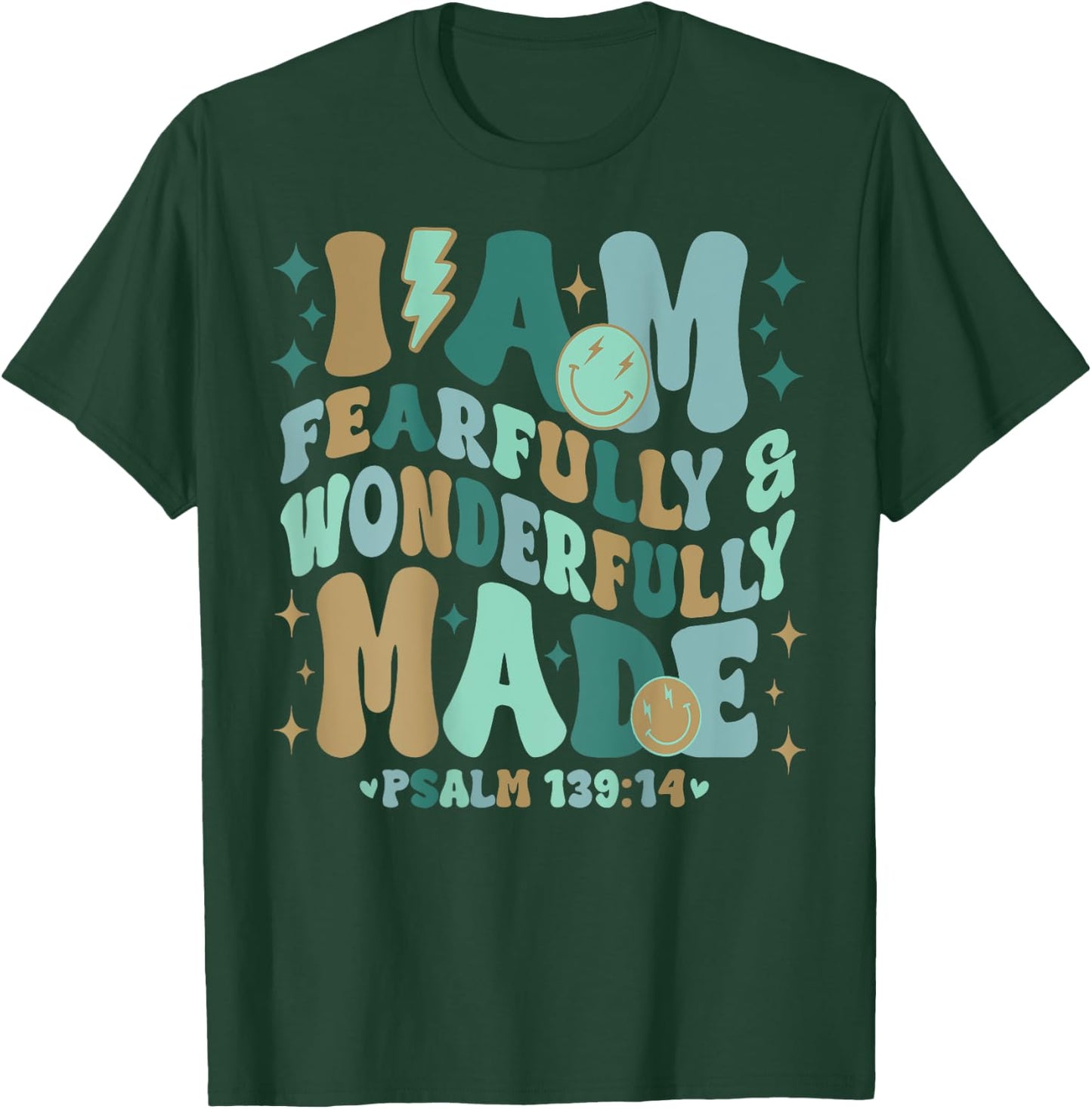 I am Fearfully & Wonderfully Made Retro T-Shirt - T-Shirt | Forest