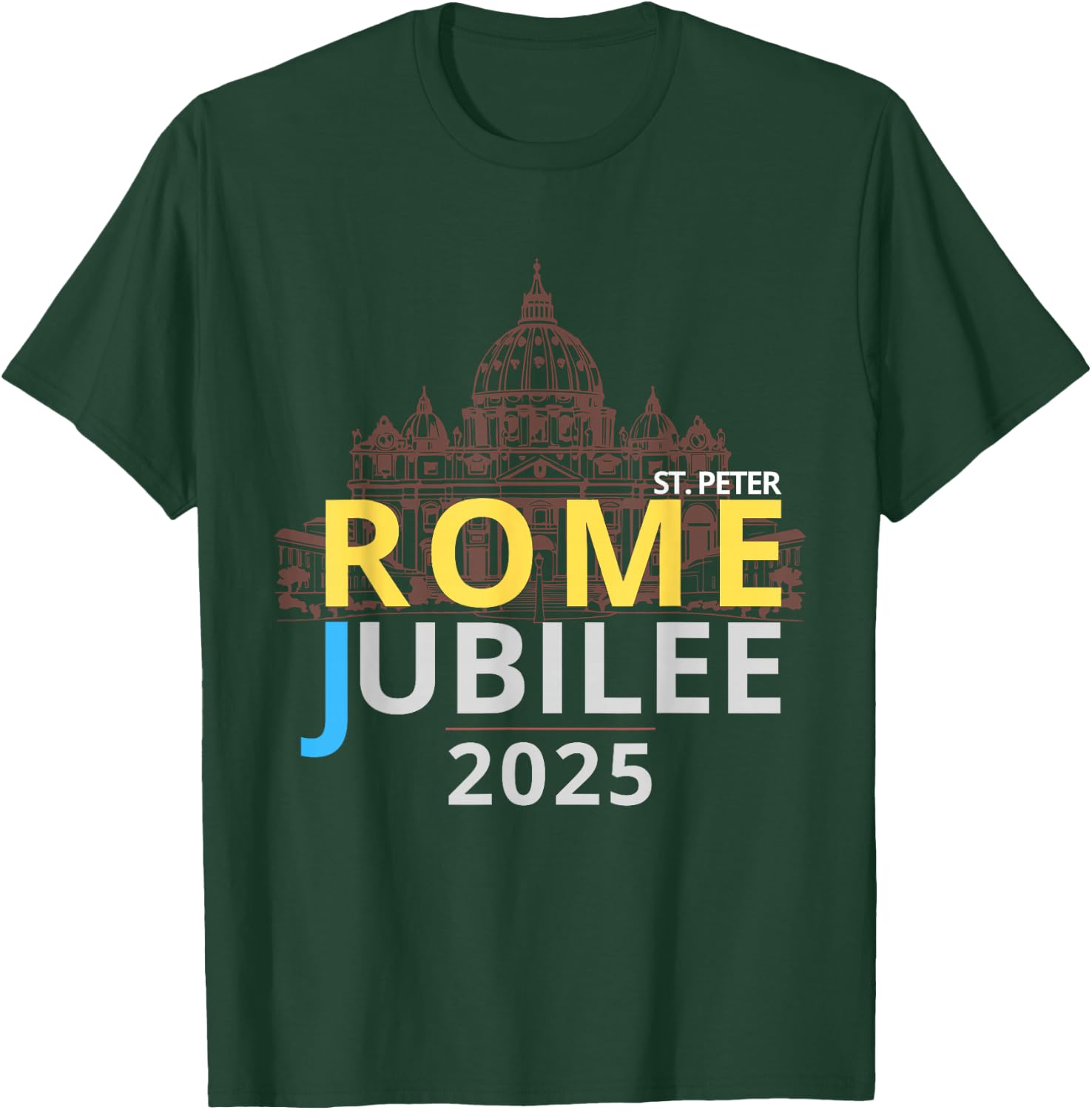 Rome Jubilee 2025 - St. Peter's Square T-Shirt - T-Shirt | Forest