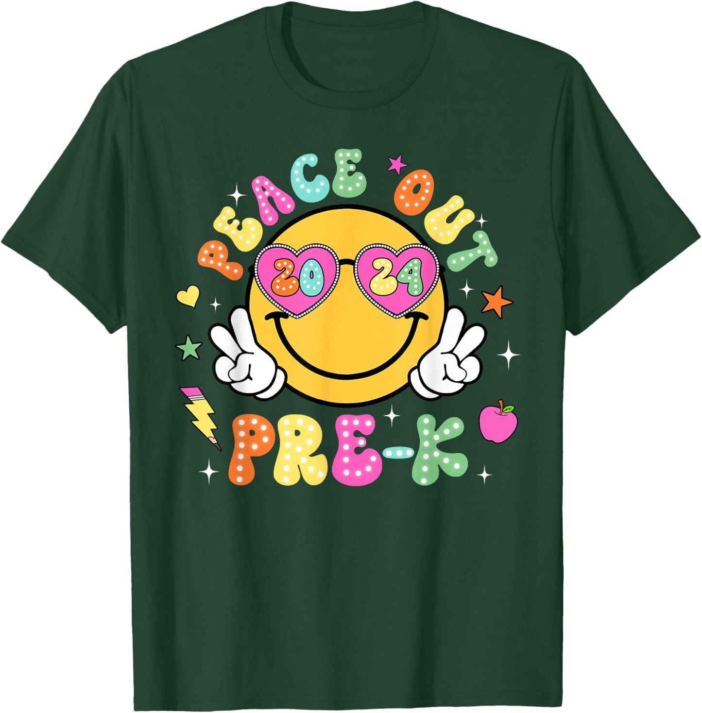 Peace Out Pre-K Cute Groovy Last Day of Pre-K T-Shirt - T-Shirt | Forest