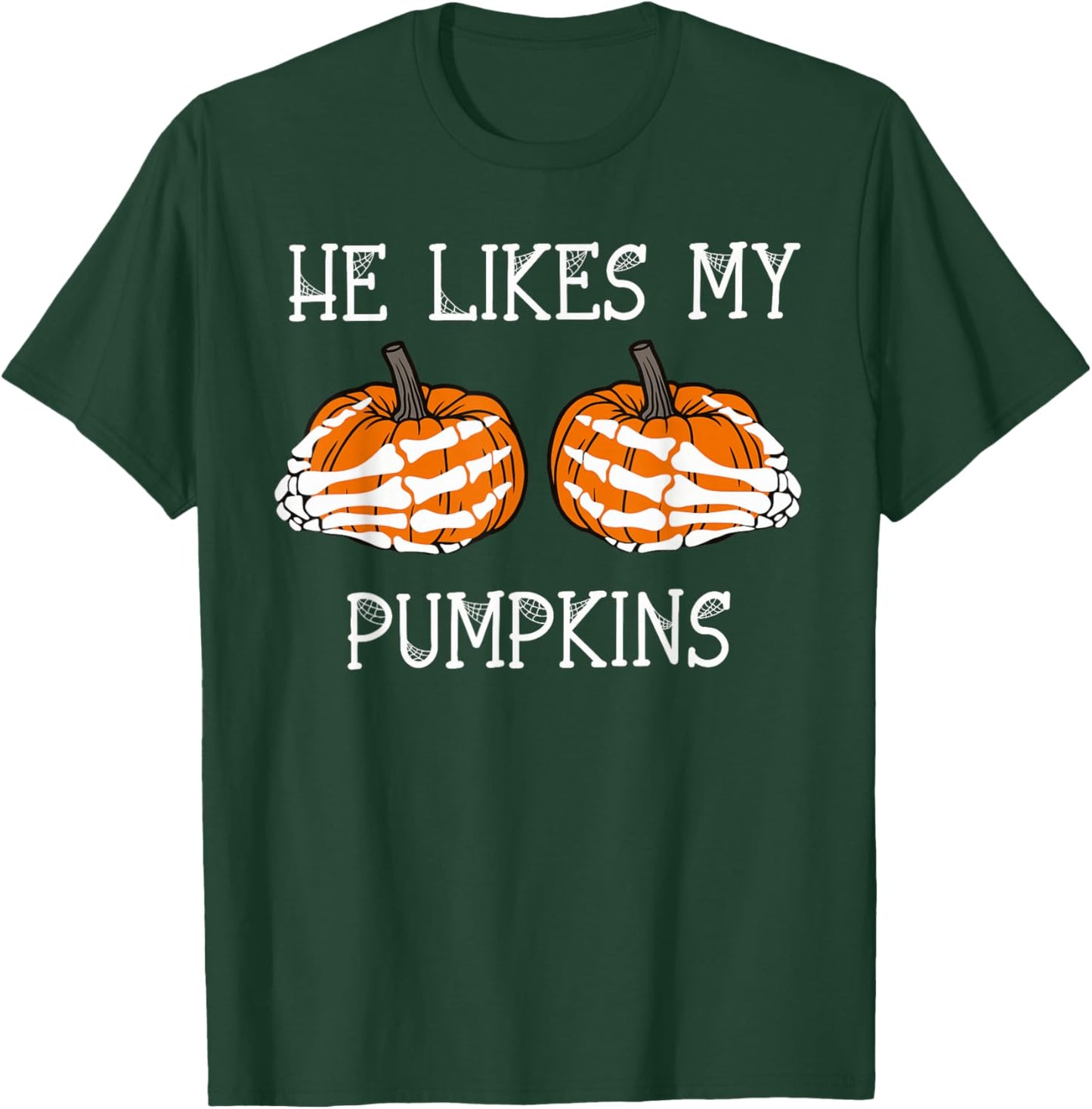 I Love Her Pumpkins I Love His Broomstick Halloween Couples T-Shirt - T-Shirt | Forest